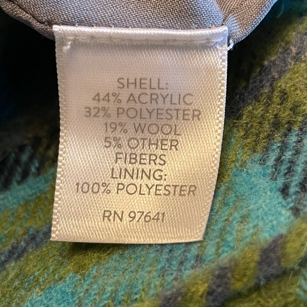 J Jill Wool Blend Skirt 12 Blue Green Tartan Office Casual NEW - Picture 6 of 10